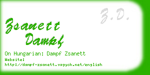 zsanett dampf business card